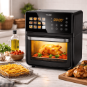 Мултифункционален Голям Фритюрник с Горещ Въздух TOBI 16L, Мощност 2400W и Пълноцветен Сензорен Touch Дисплей