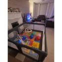 Бебешка кошара за игра с врата с цип и вграден кош - размери 120/120 см