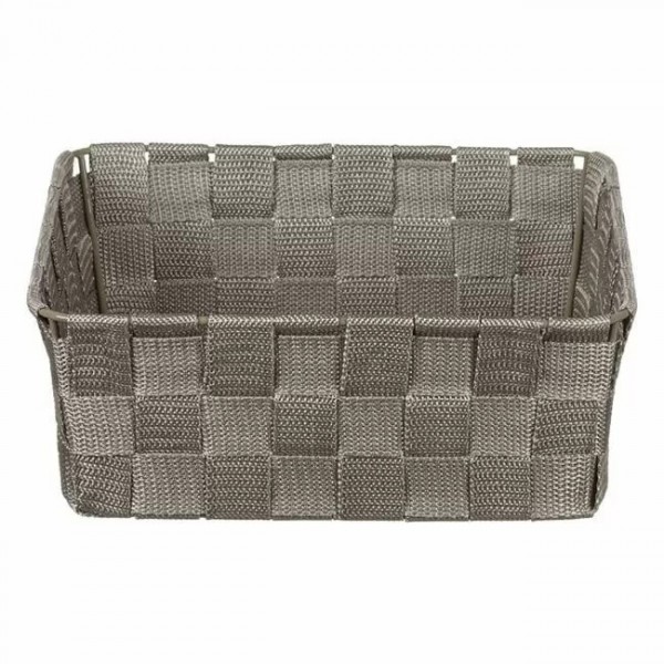 Кошница за съхранение с метална рамка в бежов цвят - размери 24 x 24 x 8.5 см