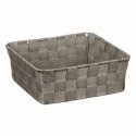 Кошница за съхранение с метална рамка в бежов цвят - размери 24 x 24 x 8.5 см