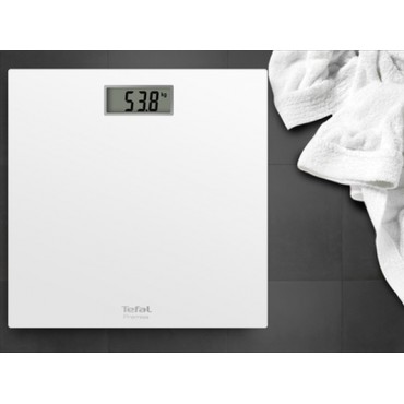 Бяла везна Tefal PP1401V0 от закалено стъкло и голям LCD дисплей 65x28мм Бяла везна Tefal PP1401V0 от закалено стъкло и голям LCD дисплей 65x28мм