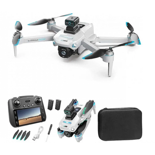 GPS Професионален дрон S159 с 8K двойна камера с EIS стабилизация, 5G WiFi FPV предаване и избягване на препятствия в 4 посоки 