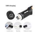 LED акумулаторен usb фенер с алуминиев корпус, вградена презареждаща се батерия, осветяемост до 200 метра
