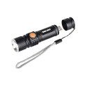 LED акумулаторен usb фенер с алуминиев корпус, вградена презареждаща се батерия, осветяемост до 200 метра