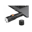 LED акумулаторен usb фенер с алуминиев корпус, вградена презареждаща се батерия, осветяемост до 200 метра