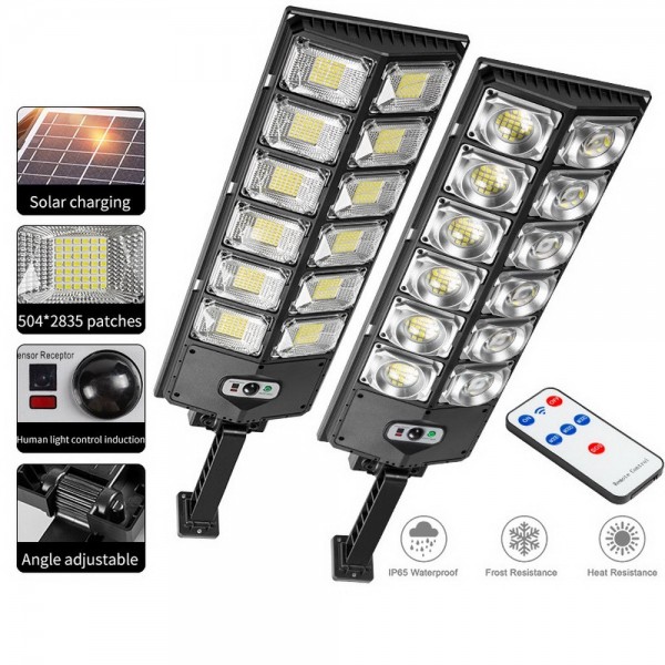Сензорна голяма лампа със соларен панел и 420 LED диоди, 3 режима на работа, 210W мощност