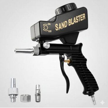 Алуминиев пясъкоструен апарат Sand Blaster с гравитационно подаване за подготовка и почистване на метал, камък и дърво Алуминиев пясъкоструен апарат Sand Blaster с гравитационно подаване за подготовка и почистване на метал, камък и дърво