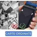 2в1 Портфейл и картодържател с RFID защита на личните данни и бутон за автоматично изкачване на картите в сив цвят