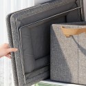 Кутия за сърханение на дрехи от текстил с метална рамка - тъмно сив цвят