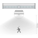 Акумулаторна безжична LED лампа със сензор за движение и обхват 3-5 метра светеща в студена бяла светлина - 1+1 ПОДАРЪК 