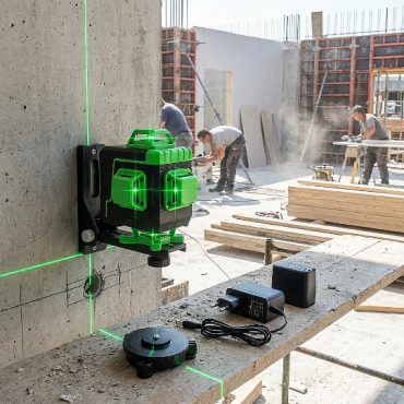 Самонивелиращ се 16-линеен лазер с обхват до 30 метра с вграден монитор, IP54 защита и двойна литиева мощност Самонивелиращ се 16-линеен лазер с обхват до 30 метра с вграден монитор, IP54 защита и двойна литиева мощност