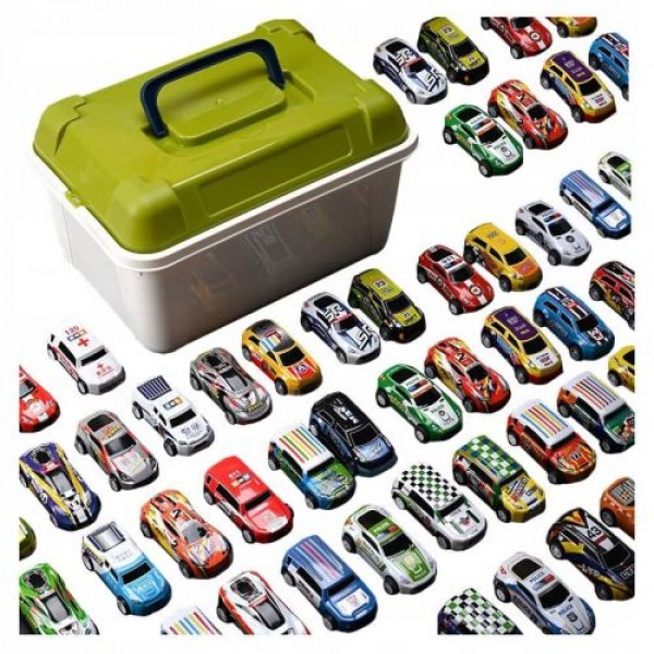 Колекционерски комплект 50 бр. метални колички (Die-Cast) в контейнер за съхранение