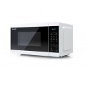 Микровълнова печка Sharp YC-MG02E-W със стоманено покритие син LED дисплей и мощност 800 W