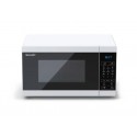 Микровълнова печка Sharp YC-MG02E-W със стоманено покритие син LED дисплей и мощност 800 W