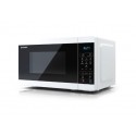Микровълнова печка Sharp YC-MS02E-W със стоманено вътрешно покритие, 8 автоматични програми и 11 нива на мощност 