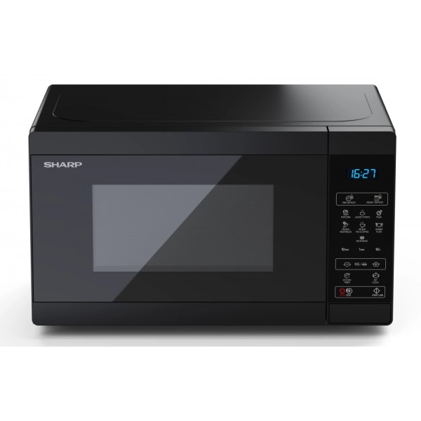 Микровълнова печка Sharp YC-MS02E-B с 11 нива на мощност, Функция таймер и часовник и заключване за деца