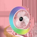 Настолен безшумен вентилатор с 5 режима на свете и 3 скорости на вятъра - подходящ за компютър, офис, кола с RGBFAN LED многоцветно осветление 