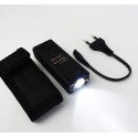 Мощен електрошок за самозащита с LED фенер и найлонов калъф