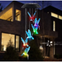 Соларен полилей Colibri с поменящи се LED цветове и висящ дизайн тип вятърен звън