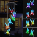 Соларен полилей Colibri с поменящи се LED цветове и висящ дизайн тип вятърен звън