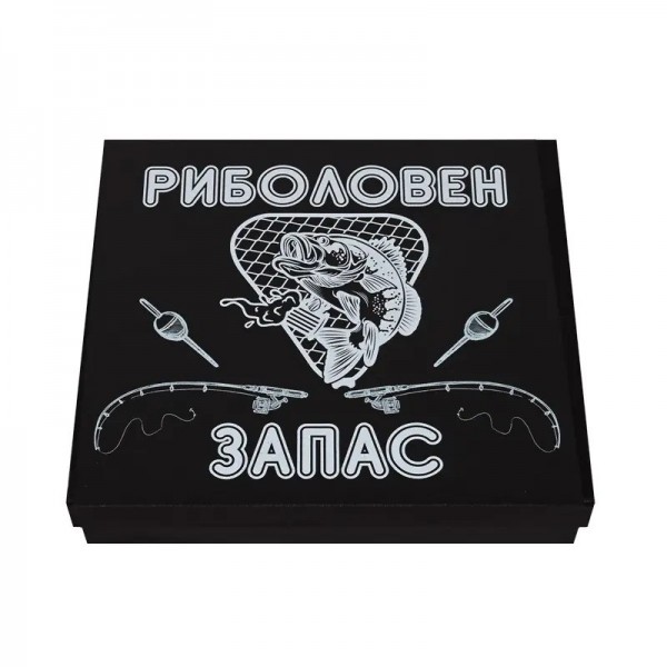 Манерка с надпис Риболовен запас фуния и 2 броя метални чаши 