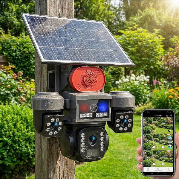 Sunvision EV1068 Революционна 16MP соларна камера с 3 обектива за панорамна защита
