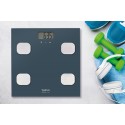Везна за диагностика на тегло, мастна маса в % и BMI в син цвят с капацитет на натоварвнае до 150 кг