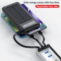 Външна батерия Power Bank с вграден соларен панел и две USB порта за зареждане - капацитет 30000 mAh 