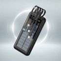 Външна батерия Power Bank с вграден соларен панел и две USB порта за зареждане - капацитет 30000 mAh 