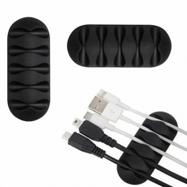 Залепящ органайзер за аудио и видео кабели, USB кабели и зарядни устройства комплект от 2 броя Залепящ органайзер за аудио и видео кабели, USB кабели и зарядни устройства комплект от 2 броя