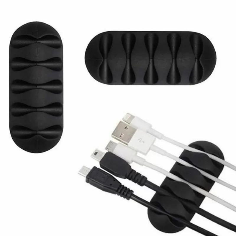 Залепящ органайзер за аудио и видео кабели, USB кабели и зарядни устройства комплект от 2 броя