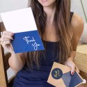 Самозалепващи стикери за пратка със златен надпис Thank You – 500 броя на ролка